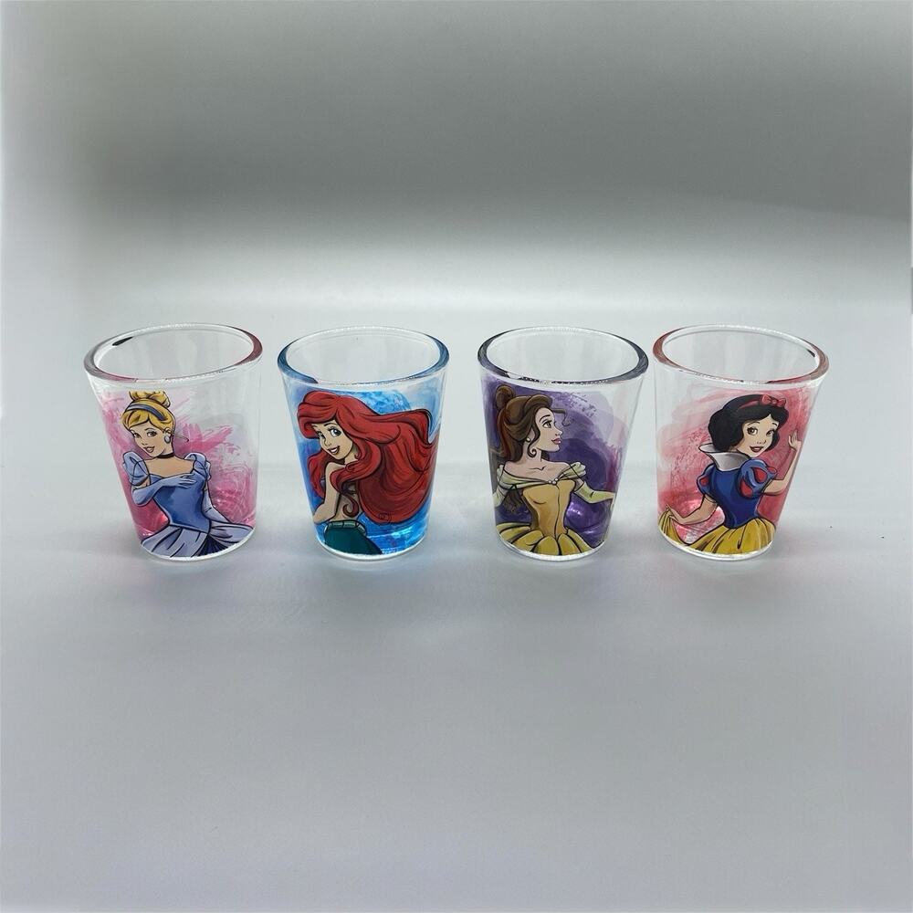 Silver Buffalo Disney Princess Mini Shot Glasses 4-Pack NIB